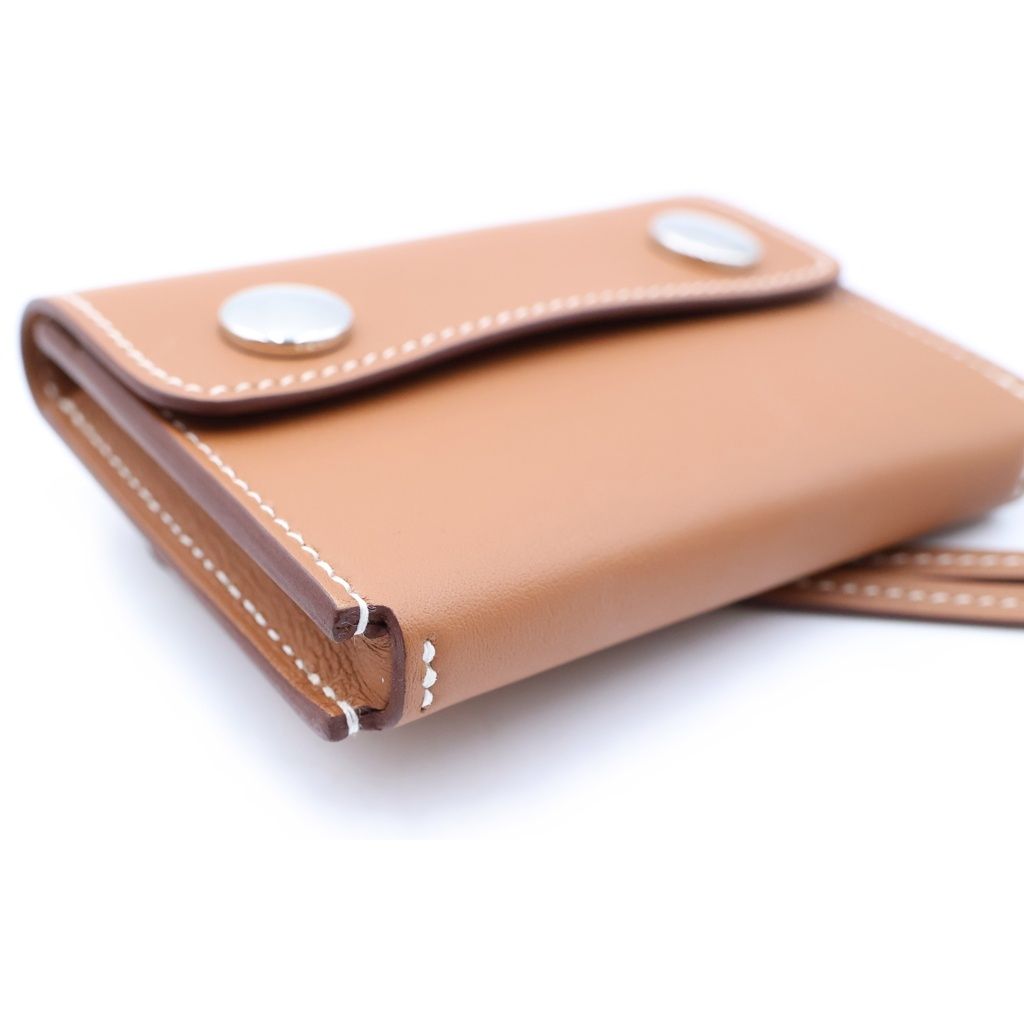 Hermes Snap Card Case Charm Gold Silver Swift — view 4