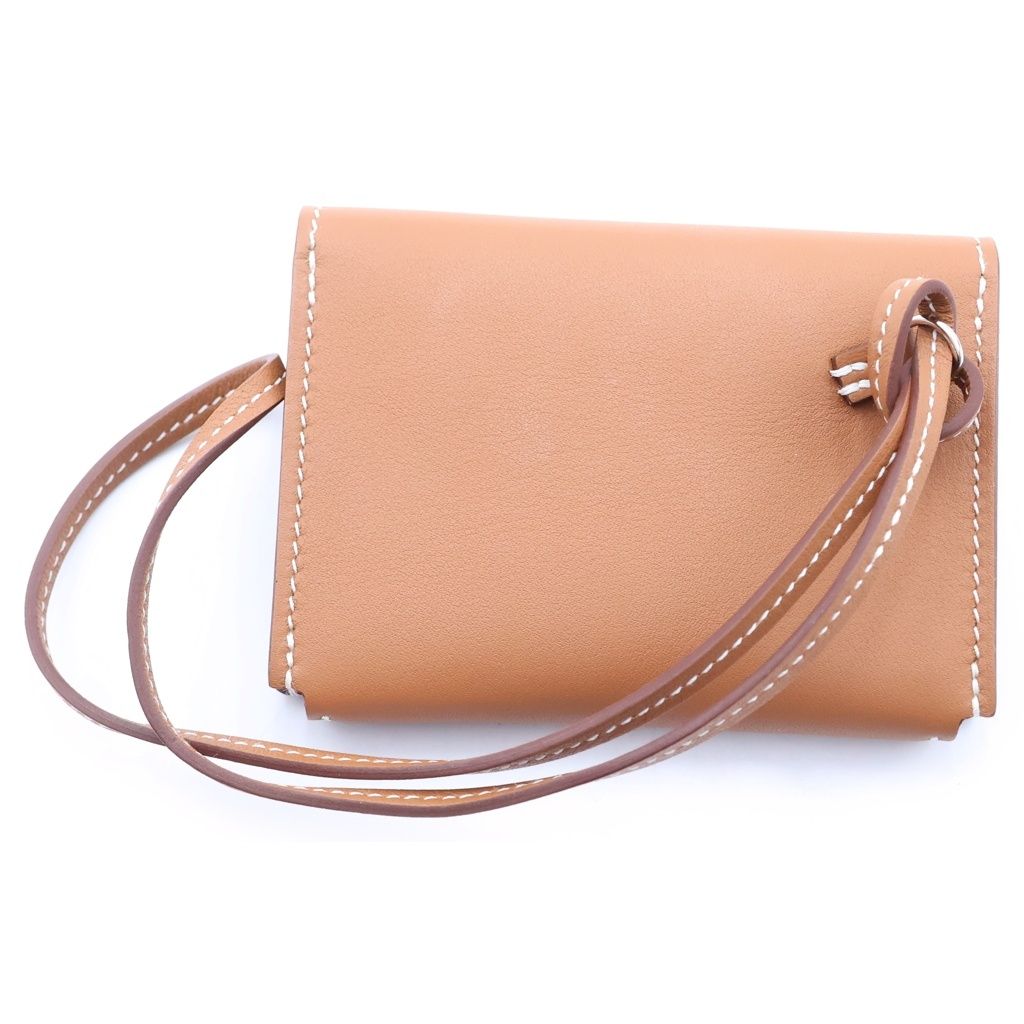 Hermes Snap Card Case Charm Gold Silver Swift — view 2