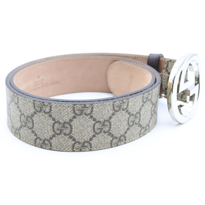 Gucci GG Supreme Interlocking G Belt Beige Leather — view 3