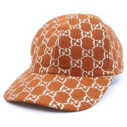 Gucci GG Glitter Baseball Cap Hat Logo Wool Nylon Brown
