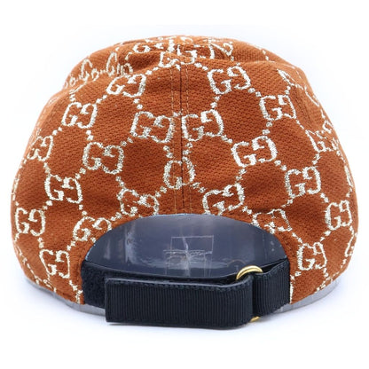 Gucci GG Glitter Baseball Cap Hat Logo Wool Nylon Brown — view 2