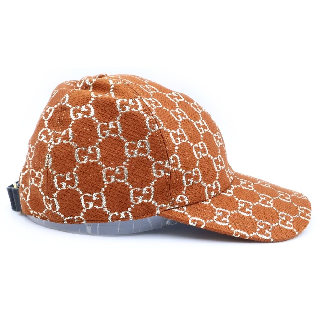 Gucci GG Glitter Baseball Cap Hat Logo Wool Nylon Brown — view 3