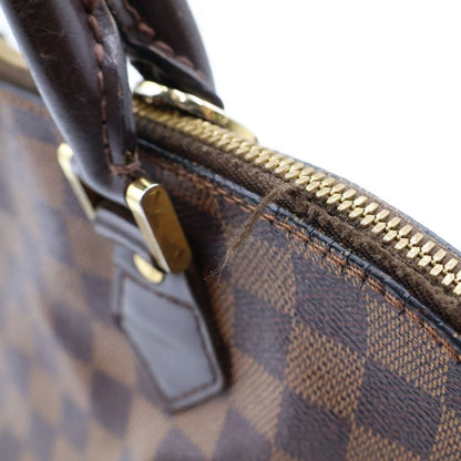 Louis Vuitton Damier Alma PM Handbag Brown Leather Gold — view 6