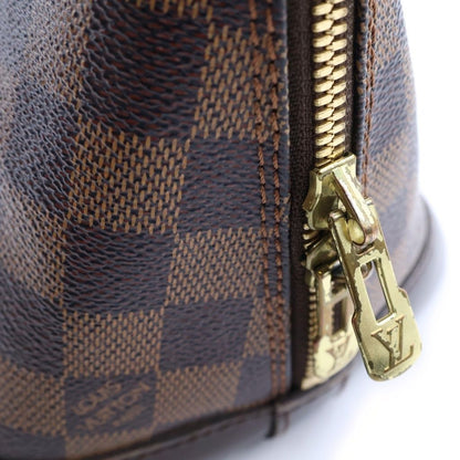 Louis Vuitton Damier Alma PM Handbag Brown Leather Gold — view 7