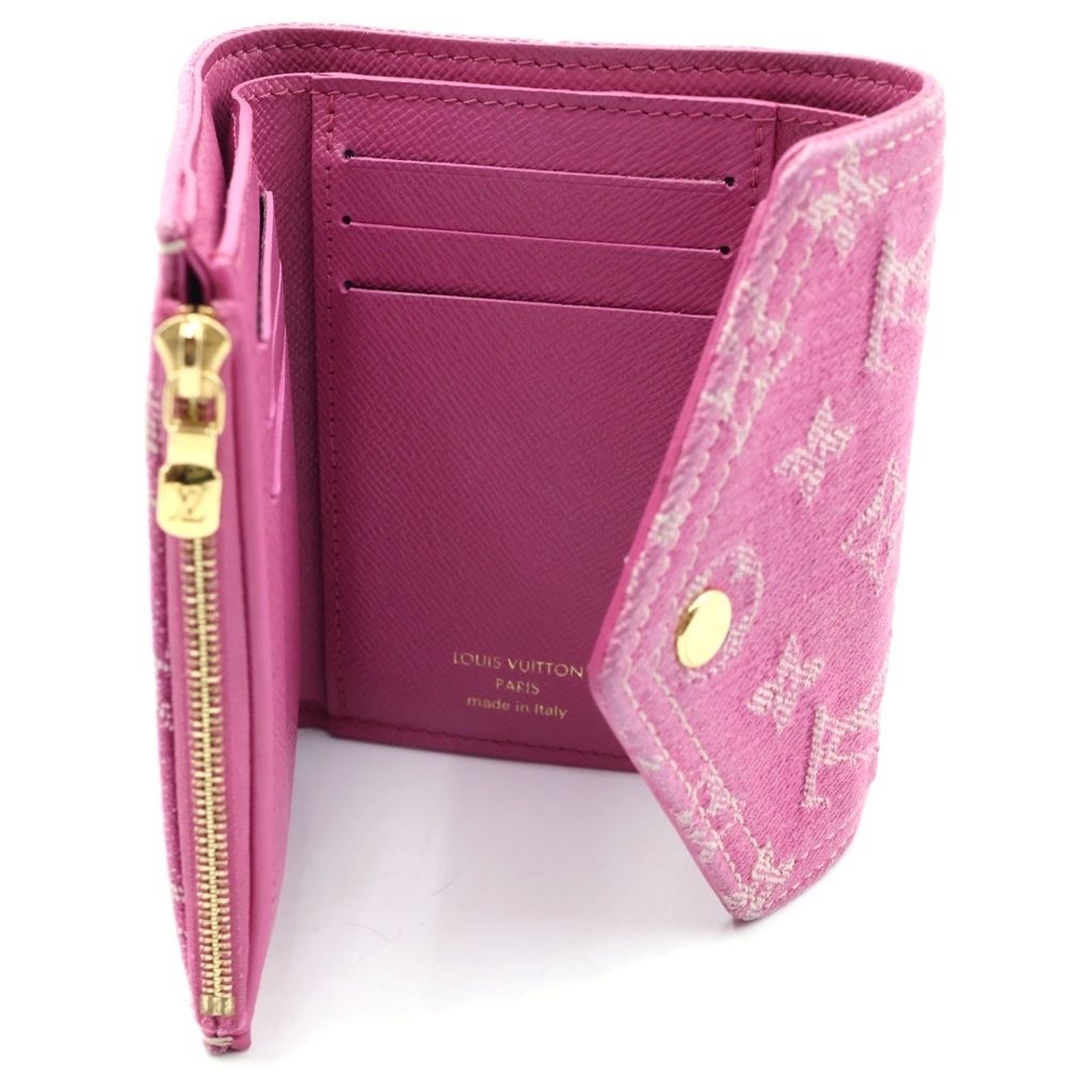 Louis Vuitton Monogram Denim Fuchsia Portefeuille Victorine Compact Wallet — view 4