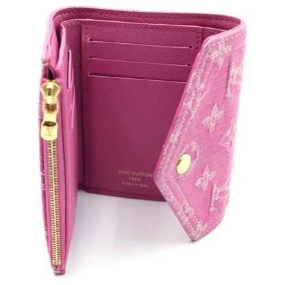 Louis Vuitton Monogram Denim Fuchsia Portefeuille Victorine Compact Wallet — view 4