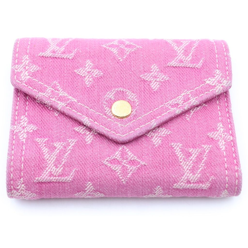 Louis Vuitton Monogram Denim Fuchsia Portefeuille Victorine Compact Wallet