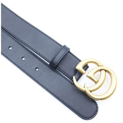 Gucci GG Buckle Leather Belt Black Gold — view 4