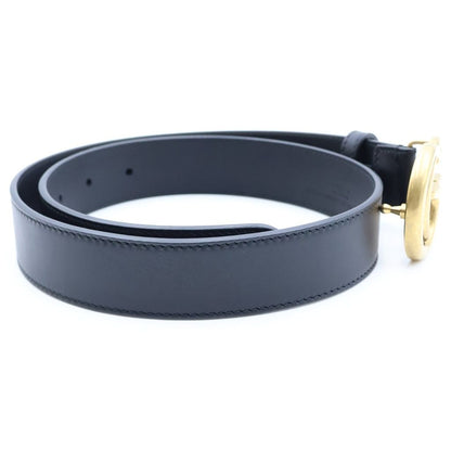 Gucci GG Buckle Leather Belt Black Gold — view 3