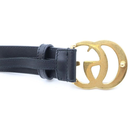 Gucci GG Buckle Leather Belt Black Gold — view 6