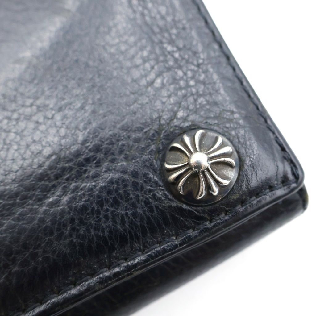 Chrome Hearts Cross Ball Button Leather Wallet Black — view 4