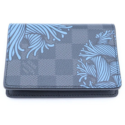 Louis Vuitton Damier Pocket Organizer Leather Card Case Black