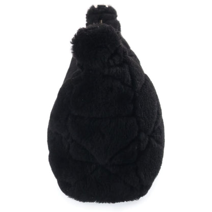Prada Triangle Logo Quilted Sheep Fur Body Shoulder Bag Fleece Black — view 3