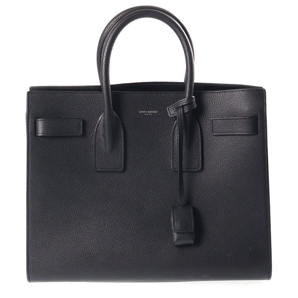 Saint Laurent Paris Sac de Jules Small Handbag Black Leather Silver