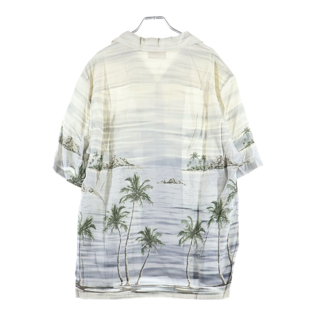 Celine Hawaiian Shirt in Rayon Loose Fit Short Sleeve White — view 2