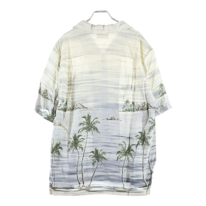 Celine Hawaiian Shirt in Rayon Loose Fit Short Sleeve White — view 2