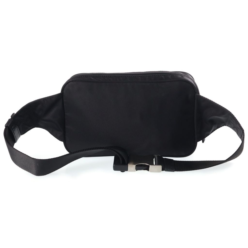 Prada Re-Nylon Saffiano Leather Belt Shoulder Bag Black — view 2