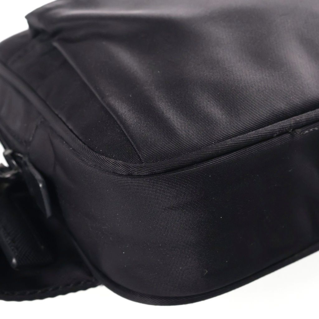 Prada Re-Nylon Saffiano Leather Belt Shoulder Bag Black — view 5