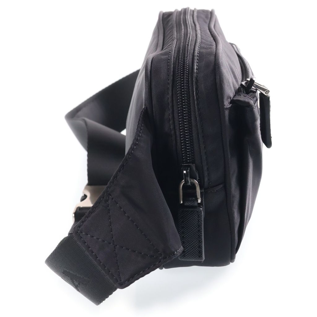 Prada Re-Nylon Saffiano Leather Belt Shoulder Bag Black — view 3
