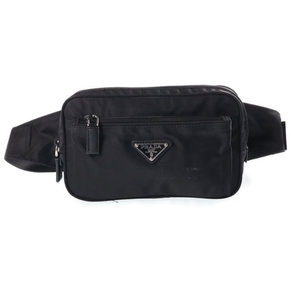 Prada Re-Nylon Saffiano Leather Belt Shoulder Bag Black