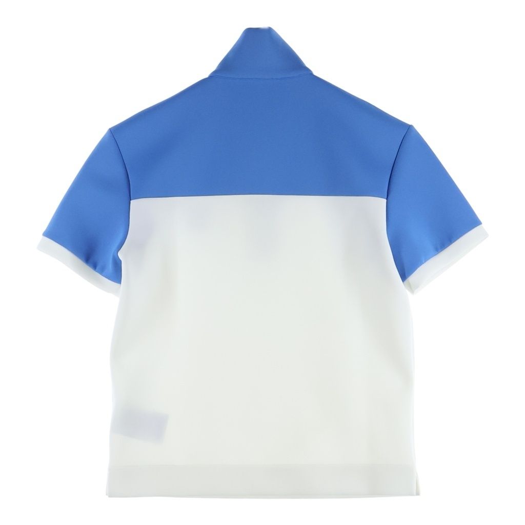 Prada Rubber Logo Half Zip Top White Blue — view 2