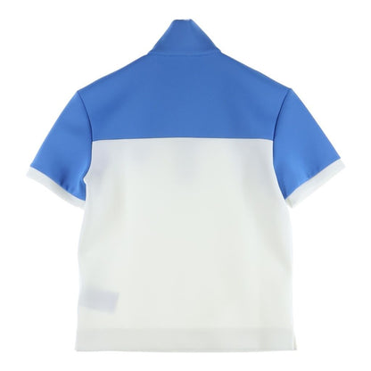 Prada Rubber Logo Half Zip Top White Blue — view 2
