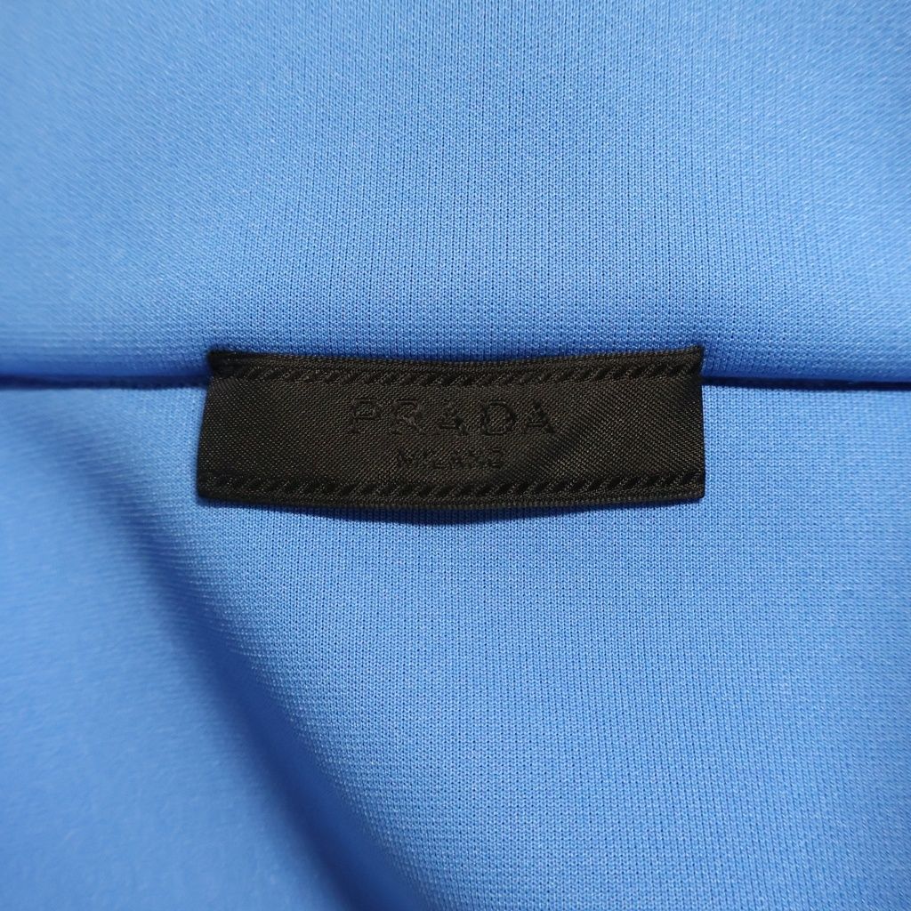 Prada Rubber Logo Half Zip Top White Blue — view 6