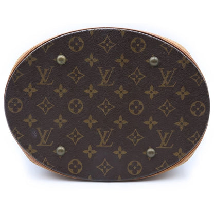 Louis Vuitton Monogram Bucket GM Tote Bag Brown Leather Gold — view 4