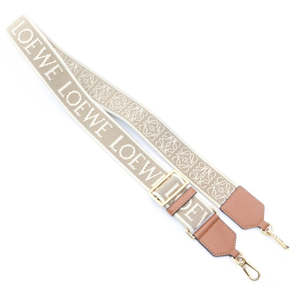 Loewe Anagram Shoulder Strap Brown Beige Gold
