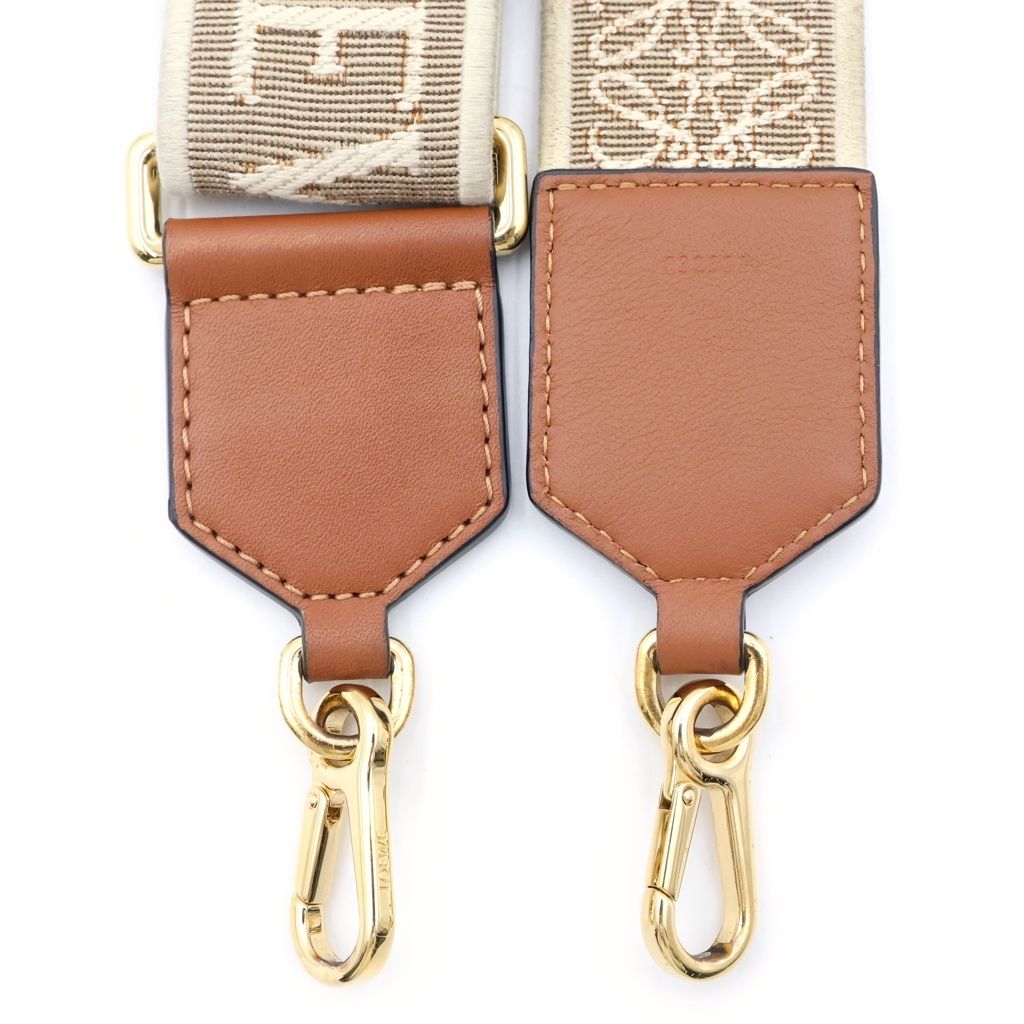 Loewe Anagram Shoulder Strap Brown Beige Gold — view 3