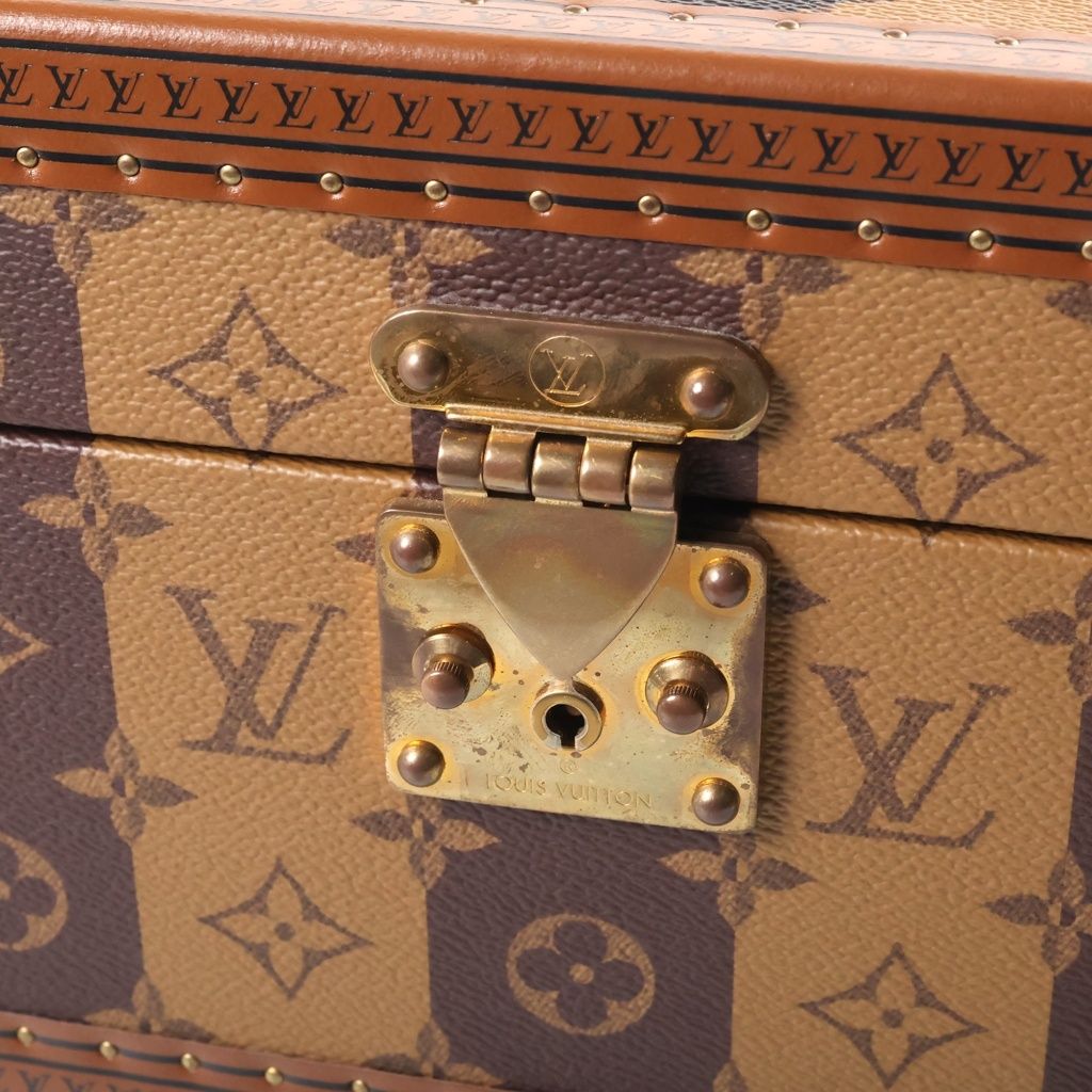 Louis Vuitton NIGO Monogram Stripe LV Squared Coffret Accessoires in Pouch Brown — view 5