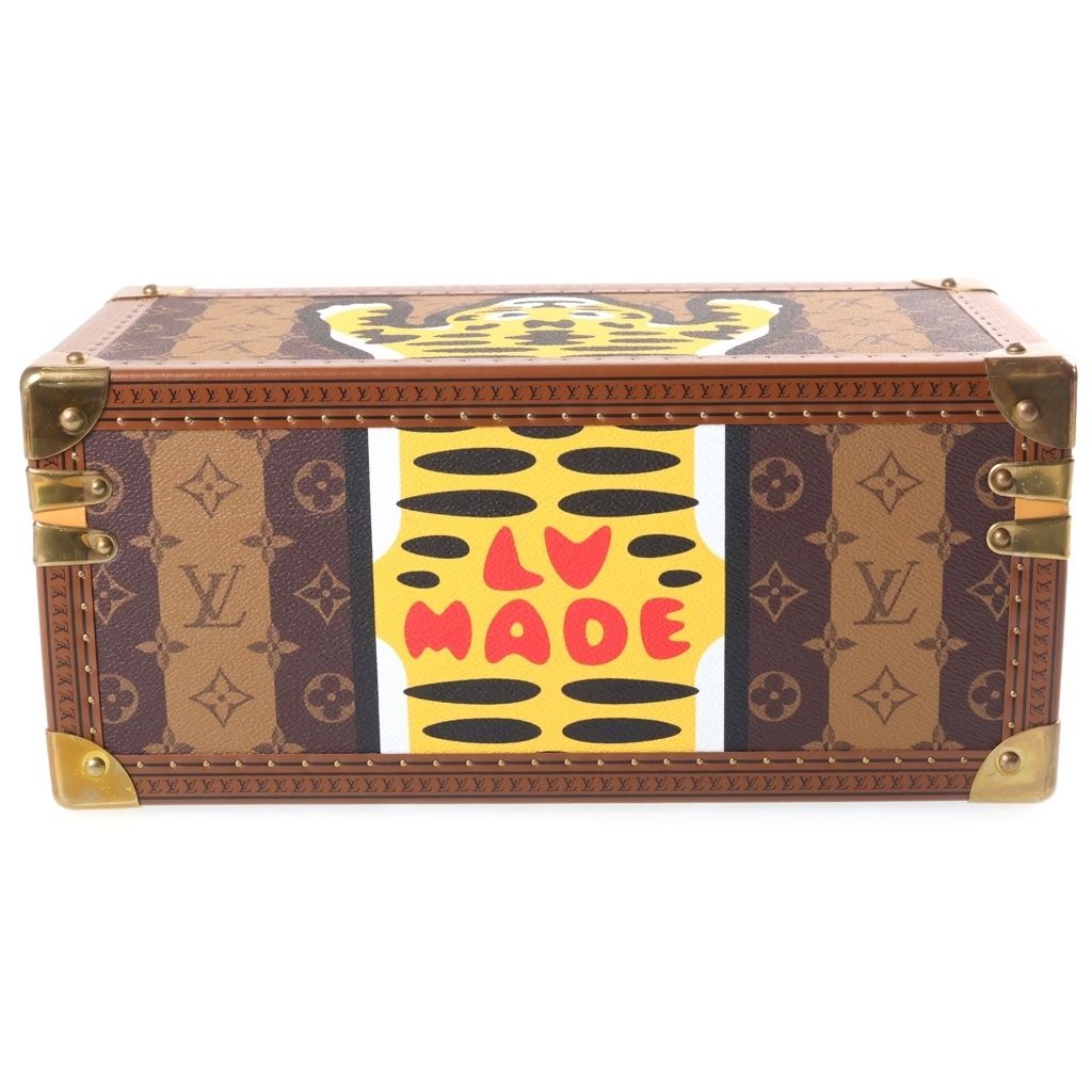 Louis Vuitton NIGO Monogram Stripe LV Squared Coffret Accessoires in Pouch Brown — view 2