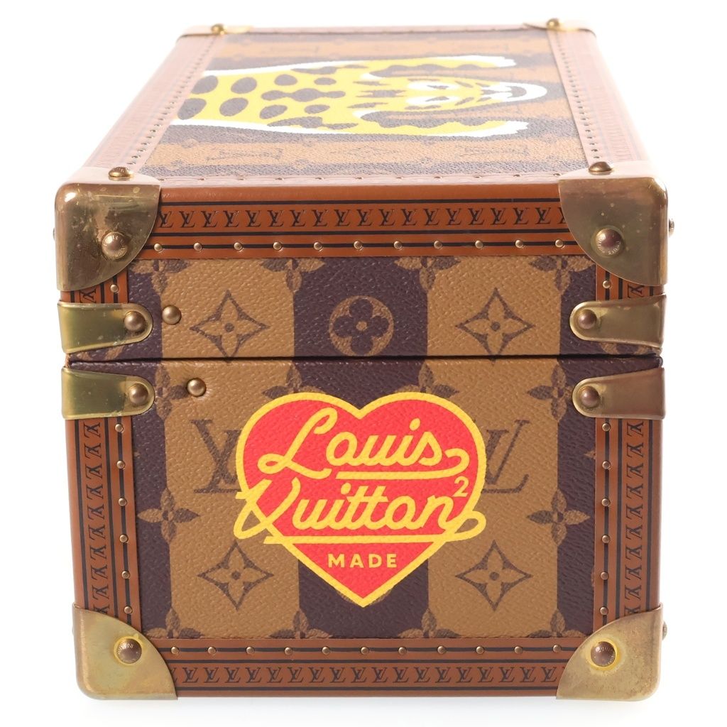 Louis Vuitton NIGO Monogram Stripe LV Squared Coffret Accessoires in Pouch Brown — view 3