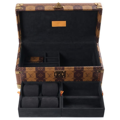 Louis Vuitton NIGO Monogram Stripe LV Squared Coffret Accessoires in Pouch Brown — view 6