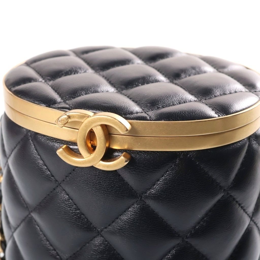 Chanel Quilted Box Vanity Bag Black — view 6