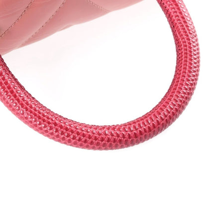 Chanel Coco Handle Shoulder Bag Leather V-stitch Gold Pink — view 8