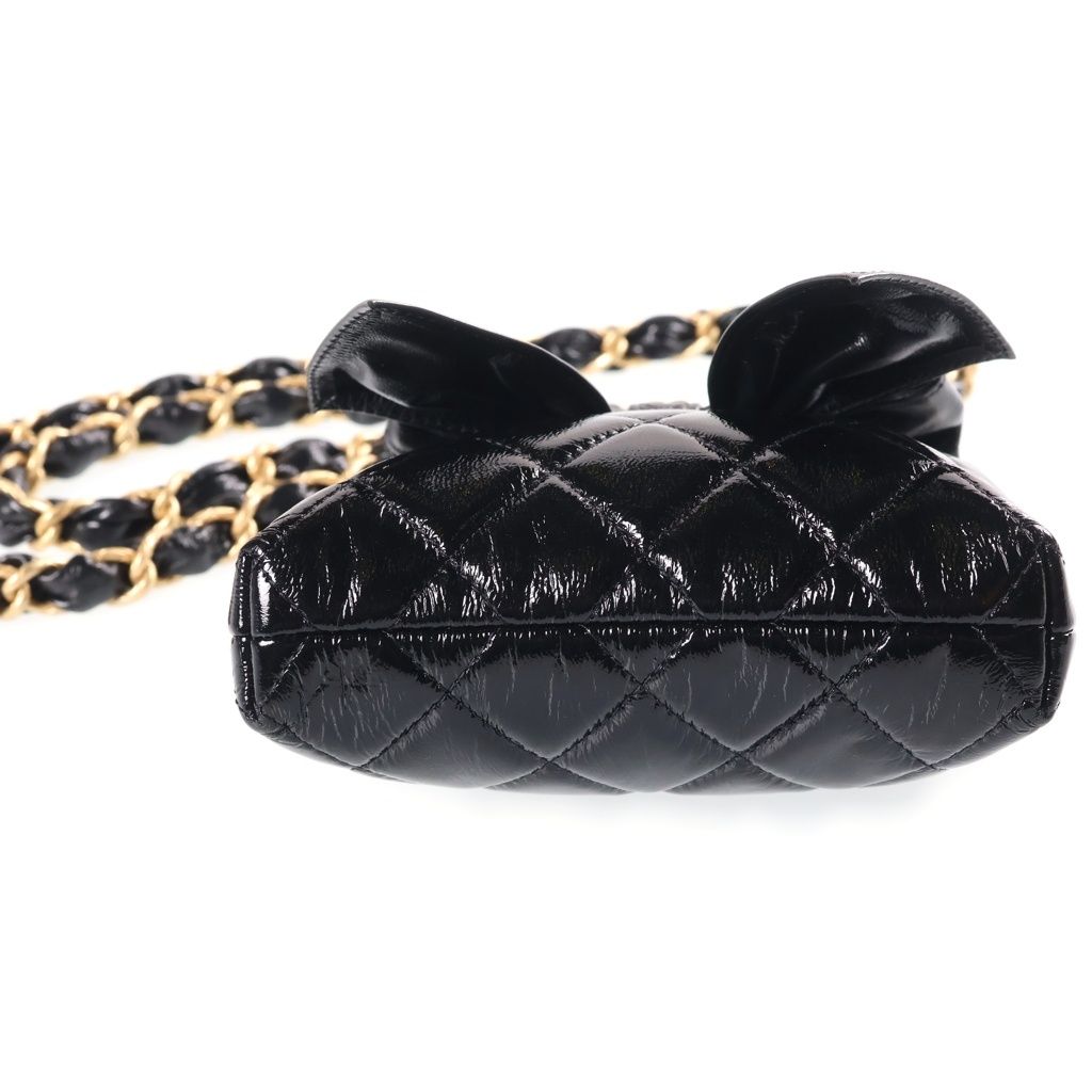 Chanel Ribbon Chain Kiss Lock Bag Black — view 4