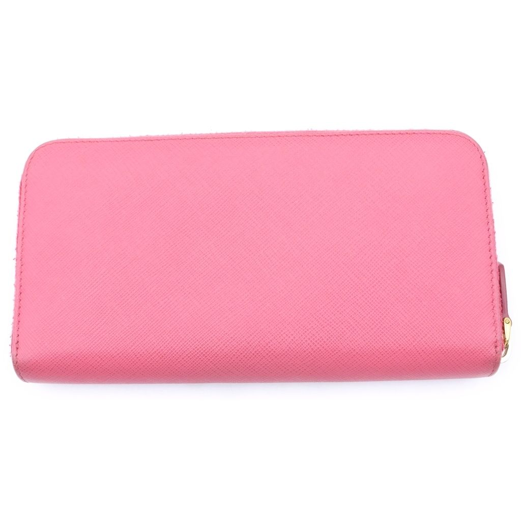 Prada Saffiano Round Zip Wallet Pink — view 2