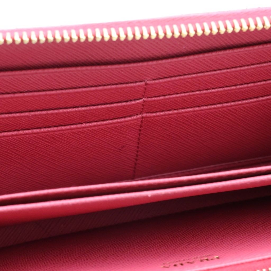 Prada Saffiano Round Zip Wallet Pink — view 3