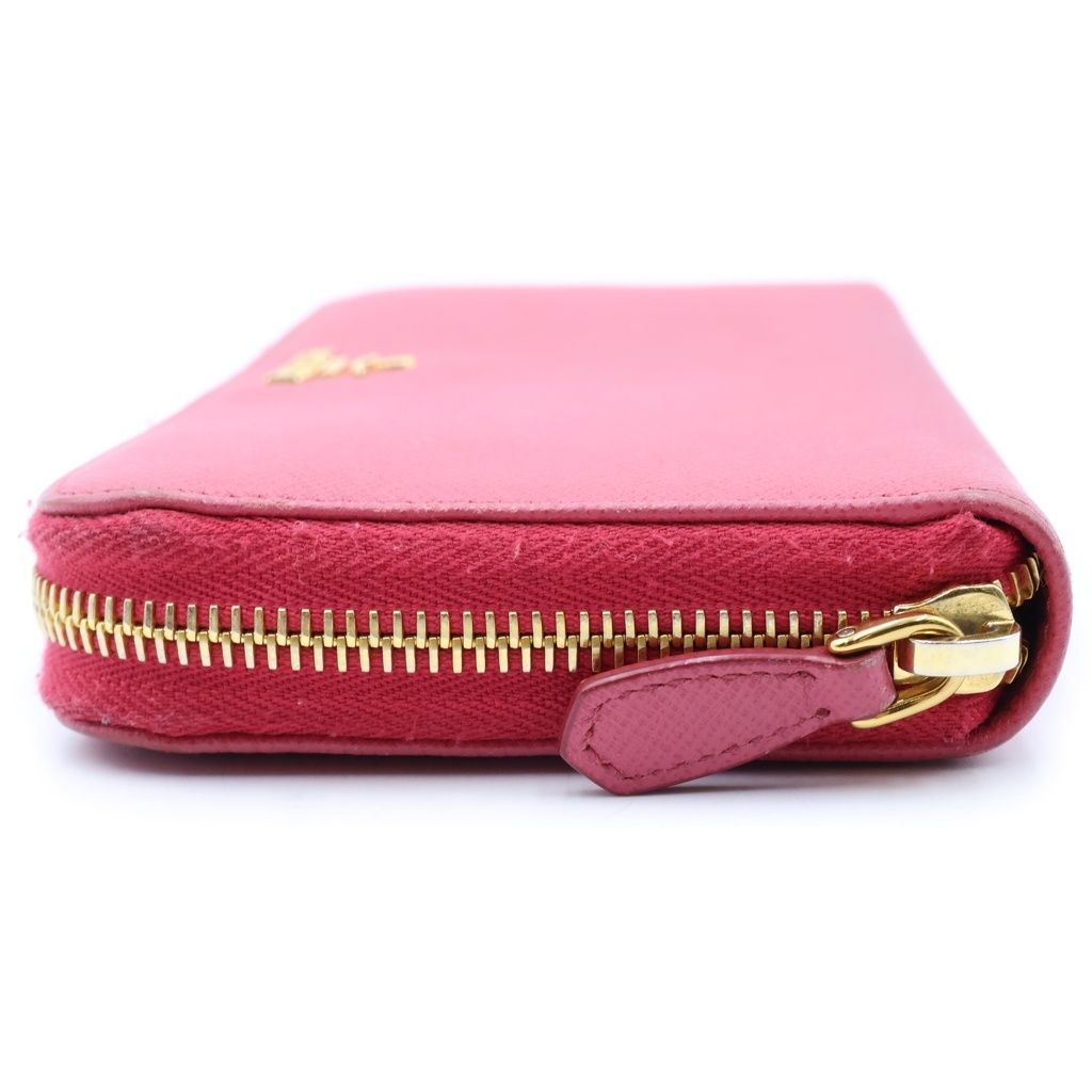 Prada Saffiano Round Zip Wallet Pink — view 4