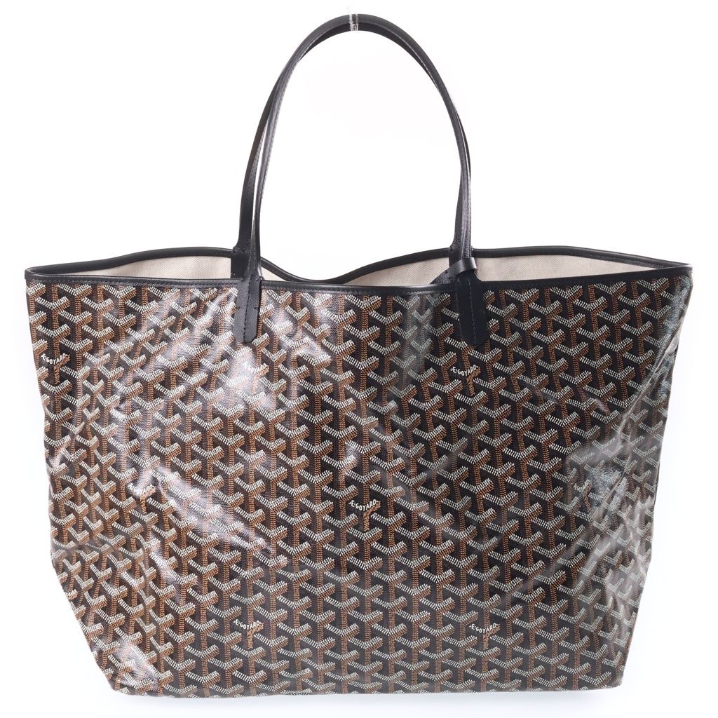 Goyard Saint Louis GM Black Leather Tote Bag — view 2