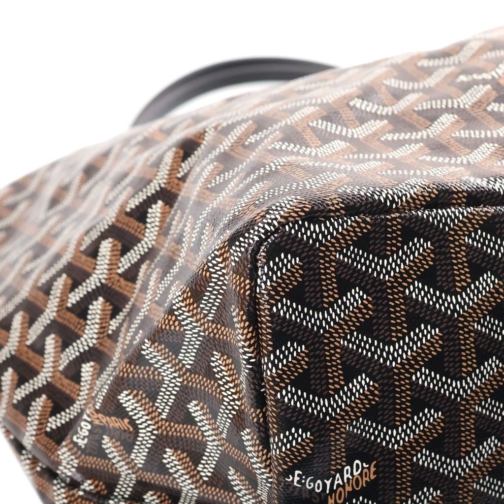 Goyard Saint Louis GM Black Leather Tote Bag — view 5