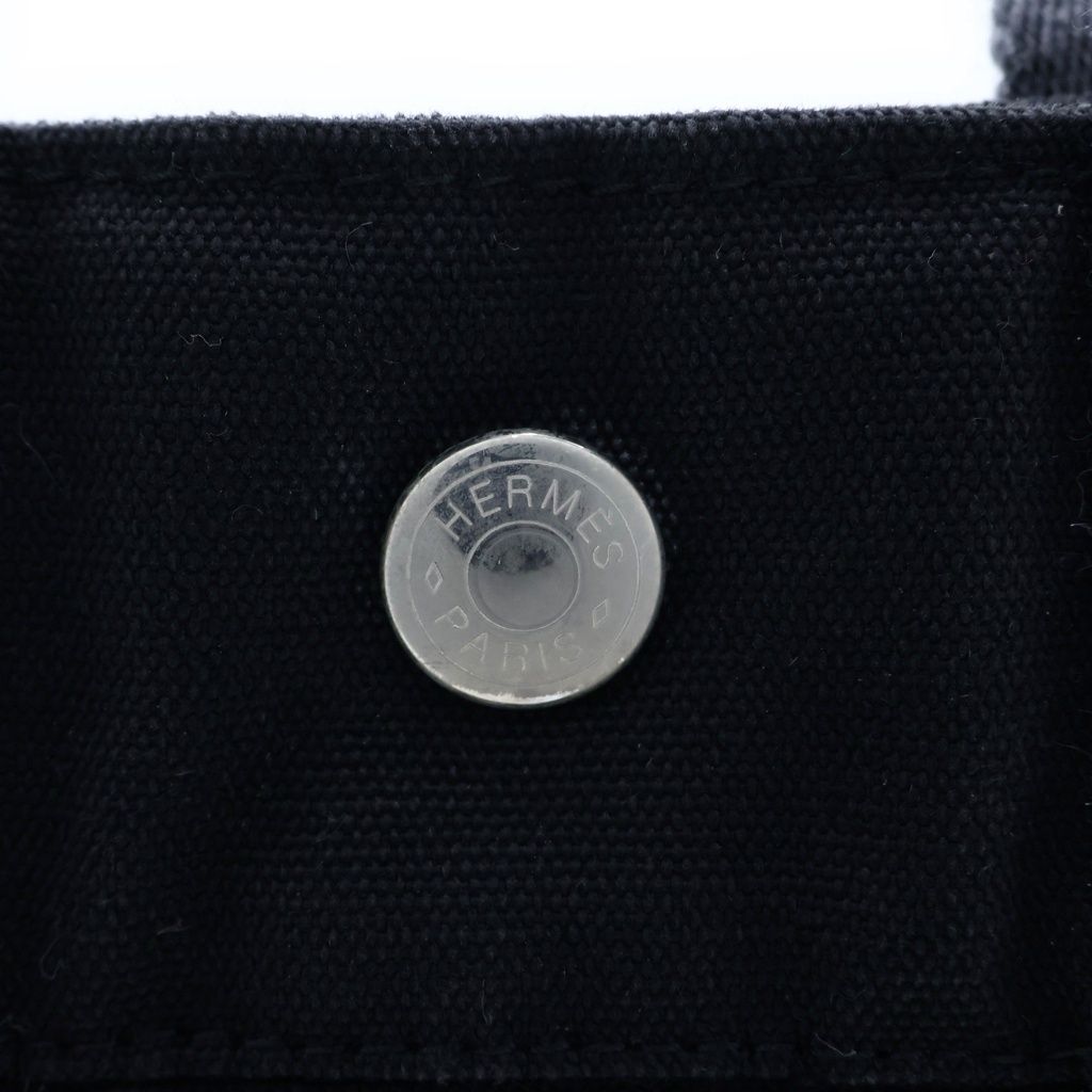 Hermes Fourre Tout PM Canvas Tote Handbag Black — view 6