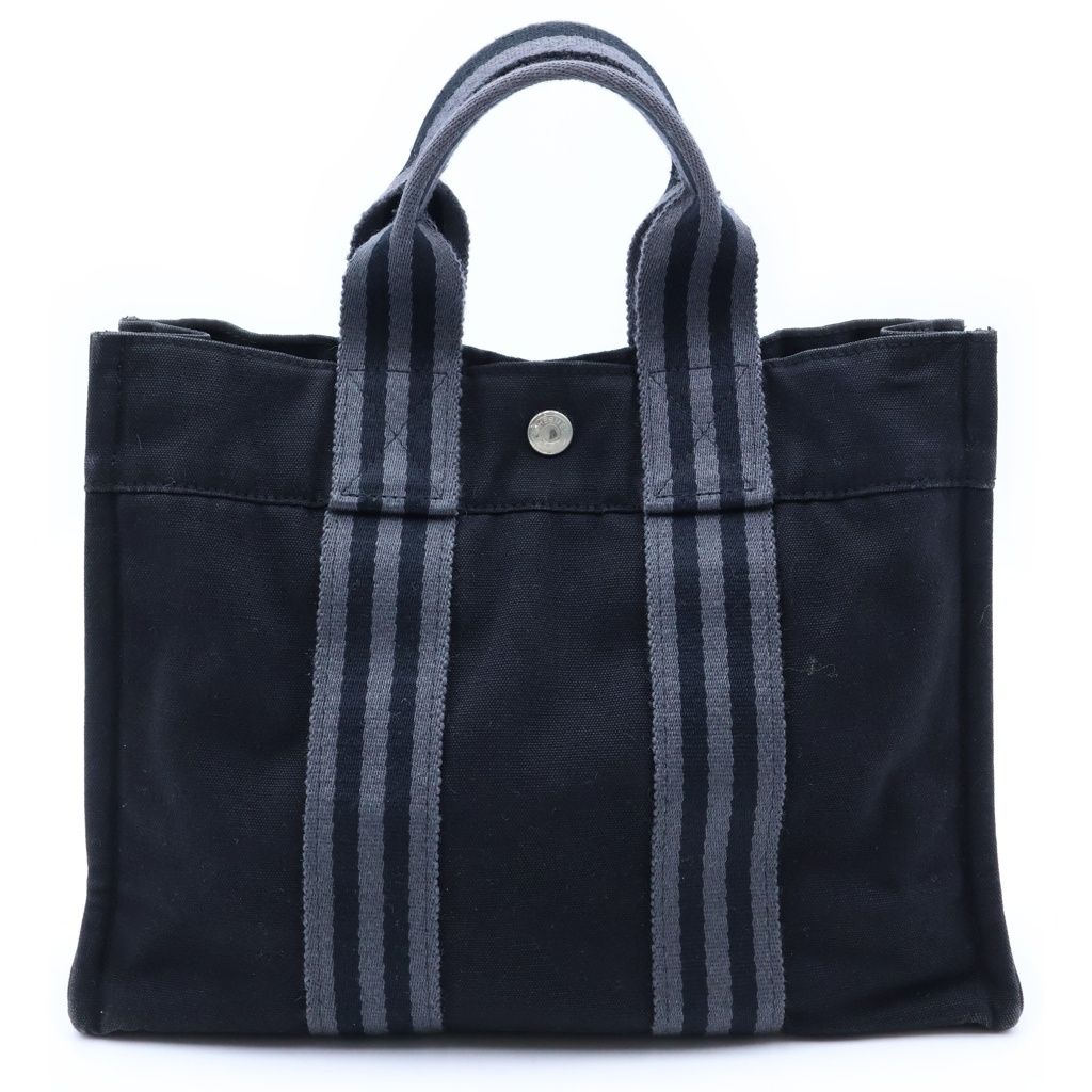 Hermes Fourre Tout PM Canvas Tote Handbag Black