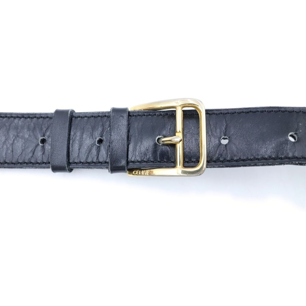 Celine Horsebit Leather Shoulder Bag Black — view 7
