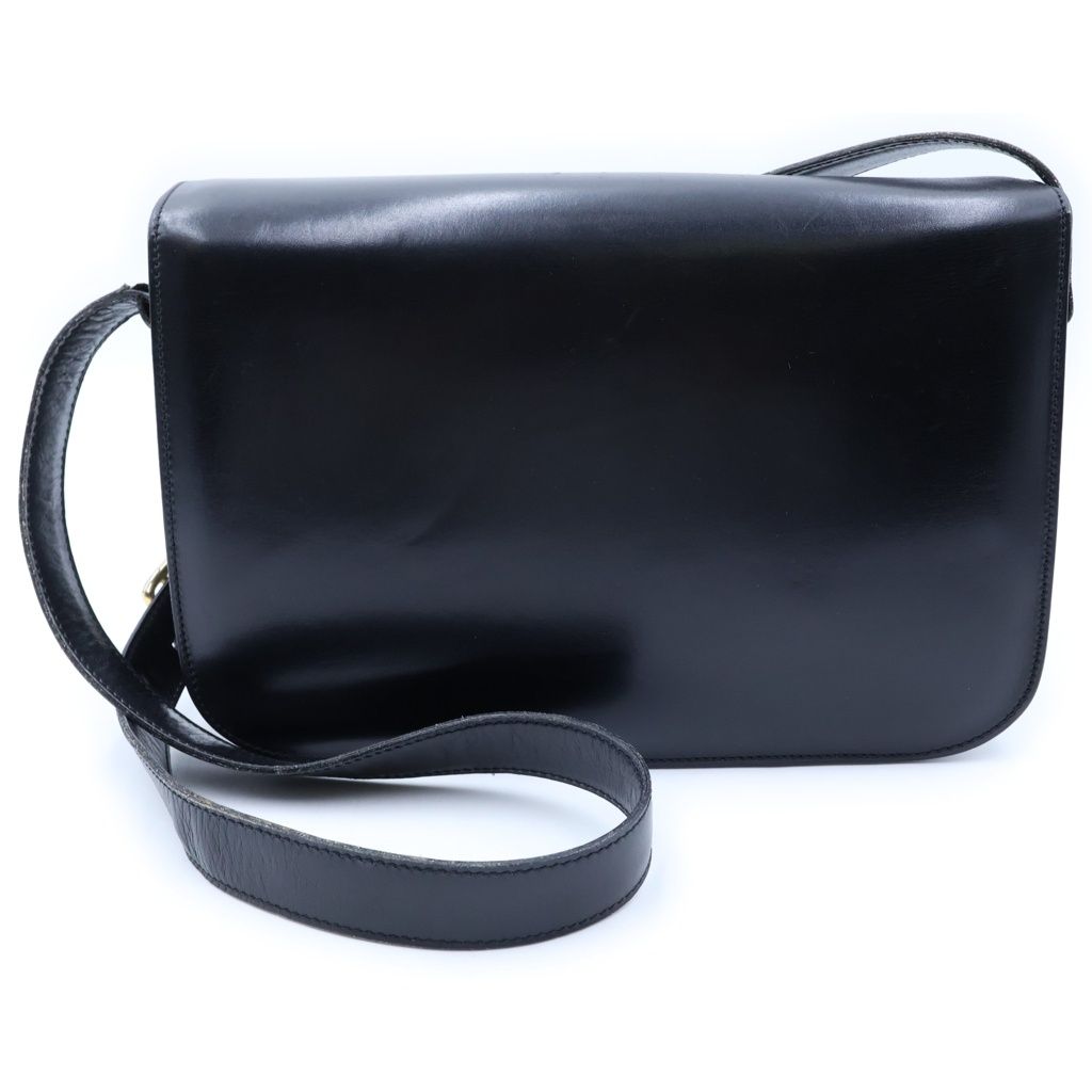 Celine Horsebit Leather Shoulder Bag Black — view 2