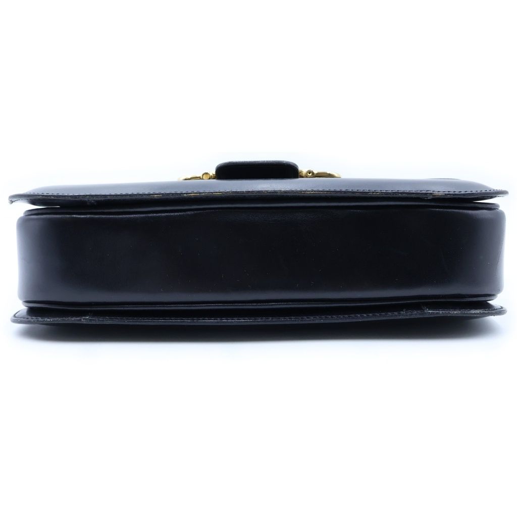 Celine Horsebit Leather Shoulder Bag Black — view 4