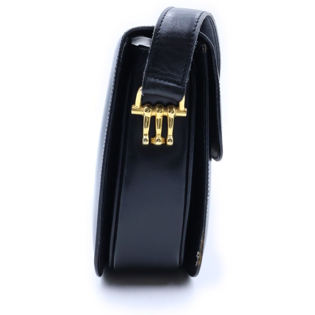 Celine Horsebit Leather Shoulder Bag Black — view 3