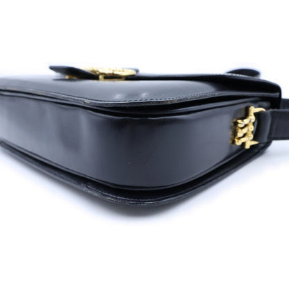Celine Horsebit Leather Shoulder Bag Black — view 5