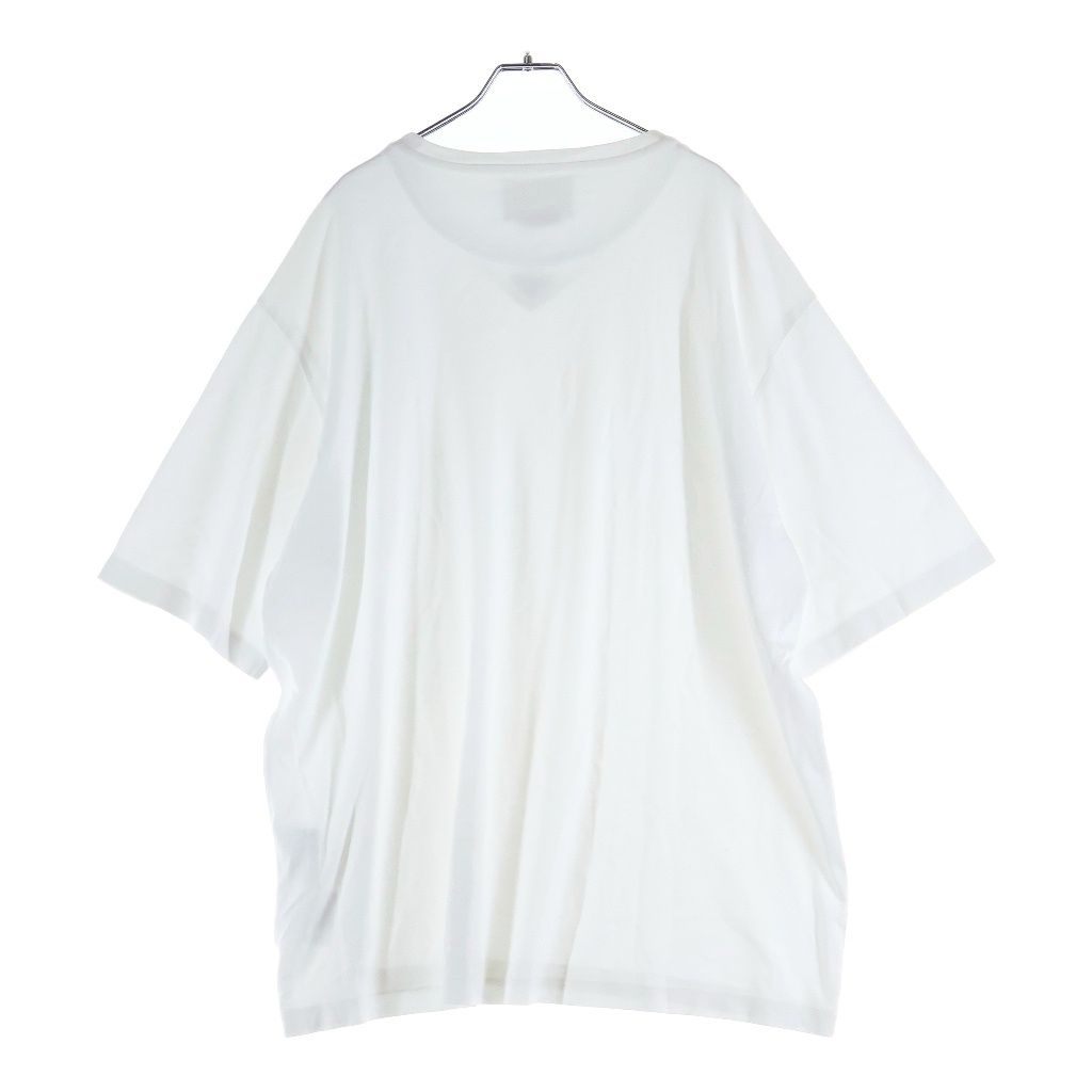 Prada Triangle Logo Crew Neck Short Sleeve Top T-Shirt White — view 2